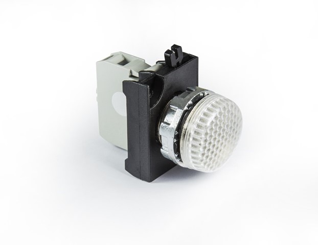 CM Series Metal with LED 100-230V AC White 22 mm Pilot